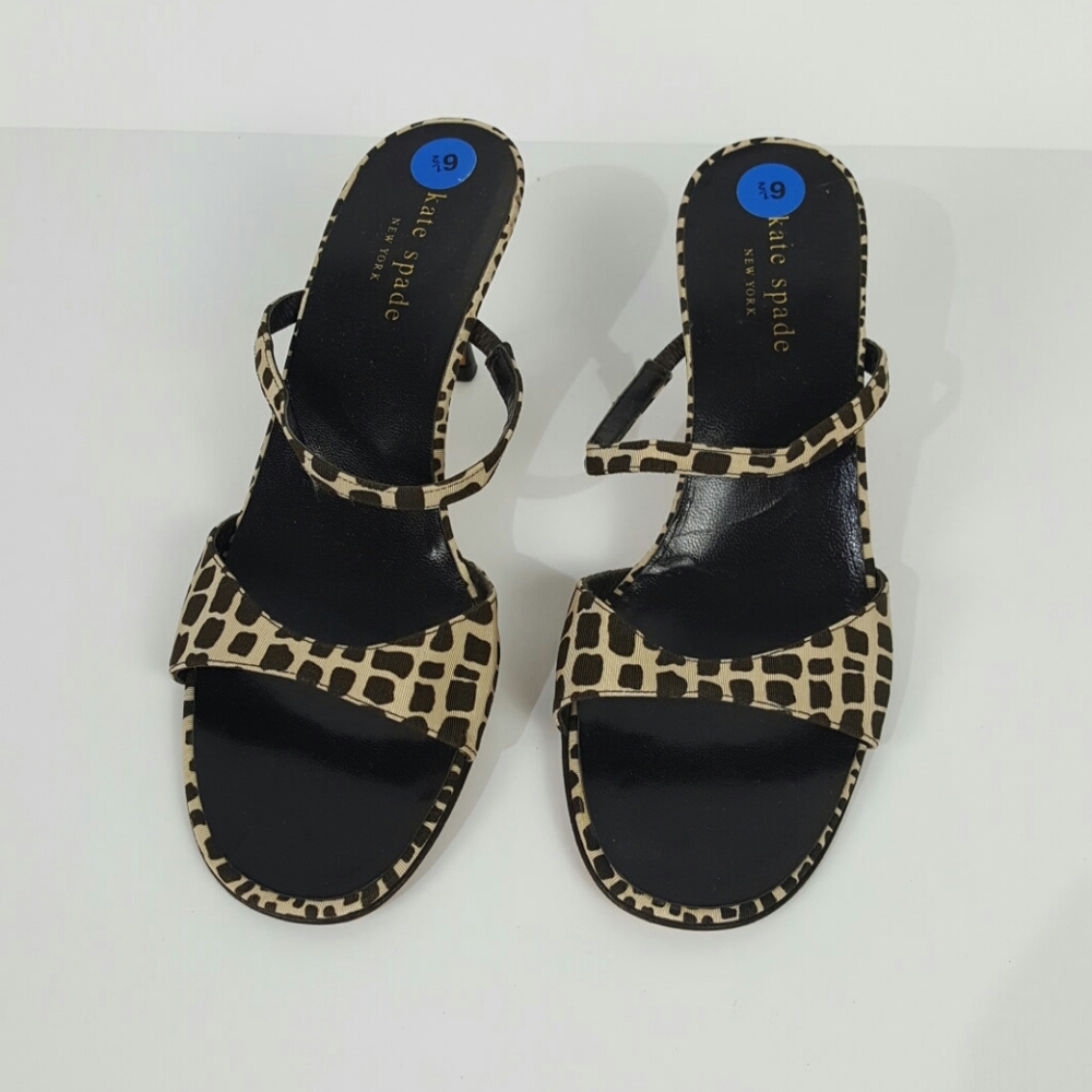 Kate Spade heels animal print shoes sandals women size 6.5